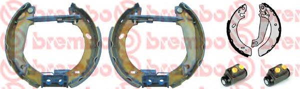  Sapatas do freio traseiras de tambor, montadas com cilindros, kit Ford Orion III sedan (GAL) (1990 - 1993) III