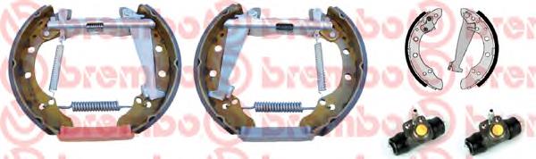 Sapatas do freio traseiras de tambor, montadas com cilindros, kit Ferodo FMK206