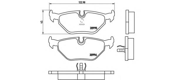 Sapatas do freio traseiras de disco Brembo P06011 preço, a partir de 22,27 USD
