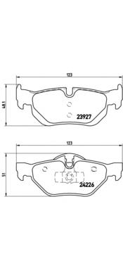 Sapatas do freio traseiras de disco Brembo P06038 preço, a partir de 33,21 USD