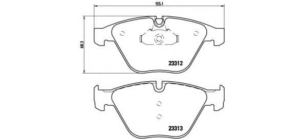 Sapatas do freio dianteiras de disco Brembo P06054 preço, a partir de 48,38 USD