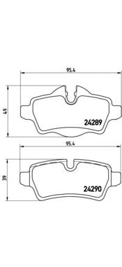 Sapatas do freio traseiras de disco Brembo P06052 preço, a partir de 25,30 USD