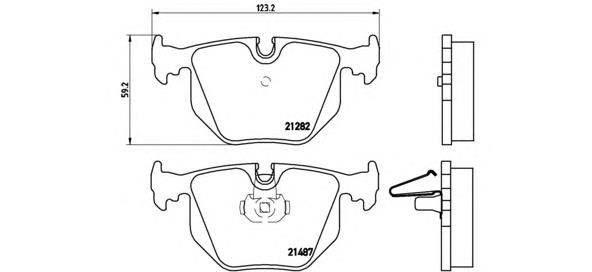 Sapatas do freio traseiras de disco Brembo P06020 preço, a partir de 36,37 USD