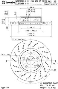 09A62131 Brembo Disco do freio dianteiro