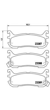 Sapatas do freio traseiras de disco Brembo P49021 preço, a partir de 32,01 USD