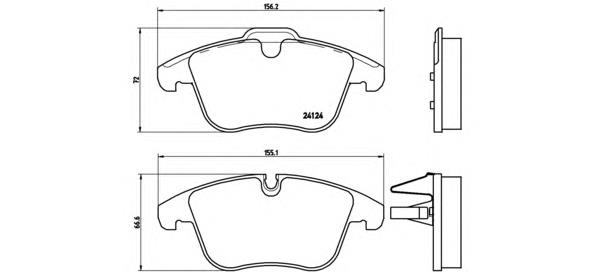 Sapatas do freio dianteiras de disco Brembo P36022 preço, a partir de 50,65 USD