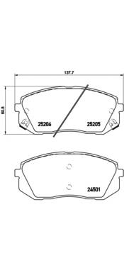 Sapatas do freio dianteiras de disco Brembo P30056 preço, a partir de 36,94 USD