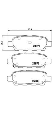 Sapatas do freio traseiras de disco Brembo P56046 preço, a partir de 20,61 USD