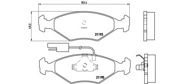 Sapatas do freio dianteiras de disco Fiat/Alfa/Lancia 7076376