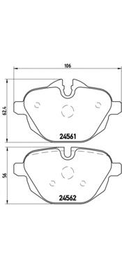 Sapatas do freio traseiras de disco Brembo P06064 preço, a partir de 31,28 USD