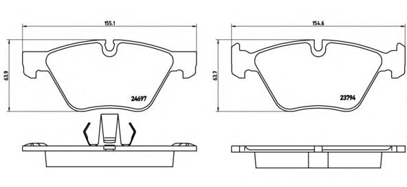 Sapatas do freio dianteiras de disco Brembo P06060 preço, a partir de 40,12 USD