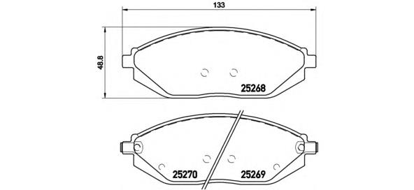 Sapatas do freio dianteiras de disco Brembo P10054 preço, a partir de 29,99 USD