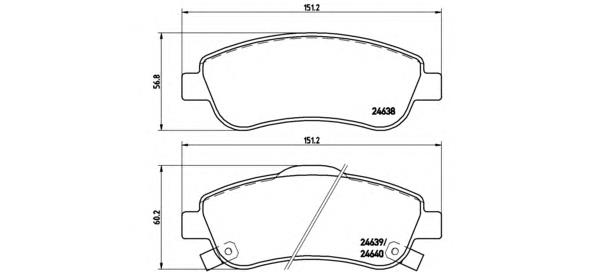 Sapatas do freio dianteiras de disco Brembo P28045 preço, a partir de 41,68 USD