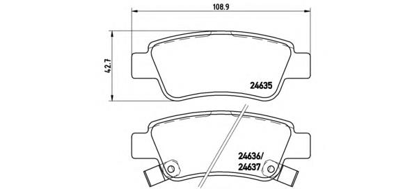 Sapatas do freio traseiras de disco Brembo P28046 preço, a partir de 32,88 USD