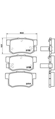 Sapatas do freio traseiras de disco Brembo P28022 preço, a partir de 22,43 USD