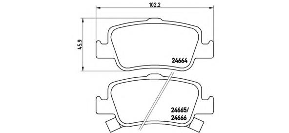 Sapatas do freio traseiras de disco Brembo P83080 preço, a partir de 23,44 USD