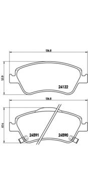 Sapatas do freio dianteiras de disco Brembo P83079 preço, a partir de 30,63 USD