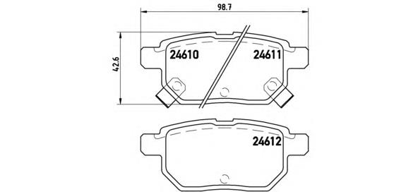 0446647020 Toyota Sapatas do freio traseiras de disco