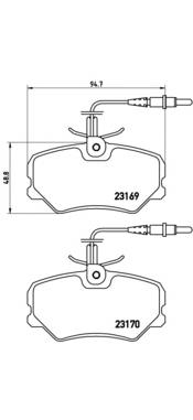 Sapatas do freio dianteiras de disco P61050 Brembo