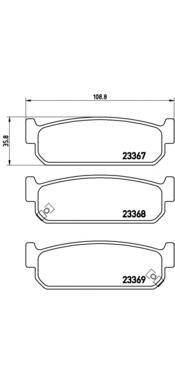 Sapatas do freio traseiras de disco P56071 Brembo