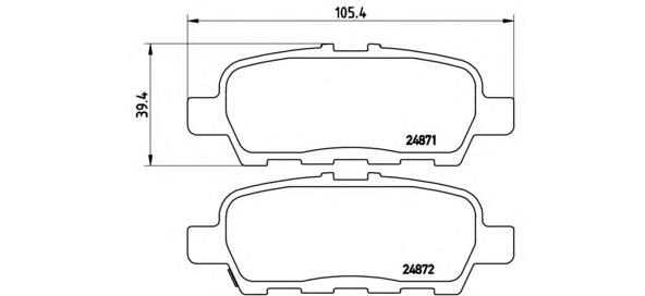 Sapatas do freio traseiras de disco Brembo P56068
