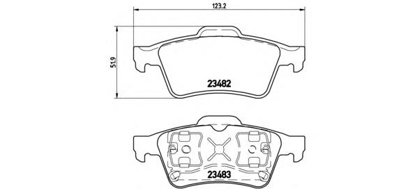 Sapatas do freio traseiras de disco Brembo P59044 preço, a partir de 30,17 USD