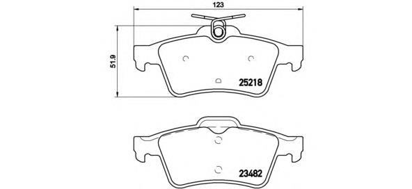 Sapatas do freio traseiras de disco Brembo P61110 preço, a partir de 23,52 USD