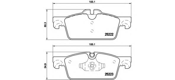 Sapatas do freio dianteiras de disco Brembo P61112