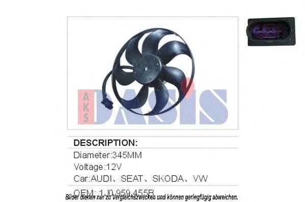 048610N Dasis Ventilador elétrico de esfriamento montado (motor + roda de aletas)