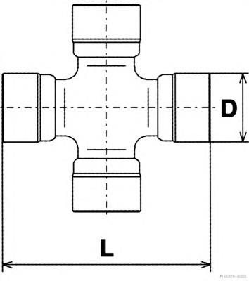 Cruzeta da junta universal traseira 1454602 Ford