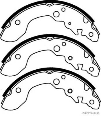 Sapatas do freio traseiras de tambor GF834AF Japan Parts