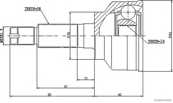 MZ101 Hyundai/Kia Junta homocinética externa dianteira