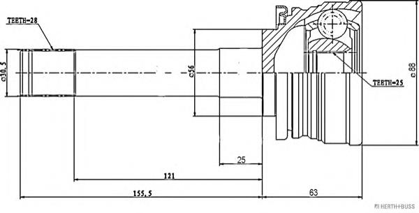 Junta homocinética externa dianteira MB526140 Mitsubishi