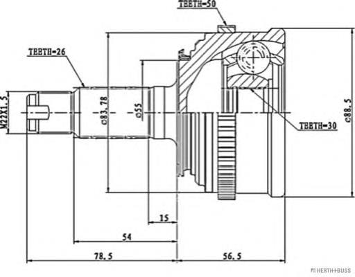 Junta homocinética externa dianteira Honda 44014S01952