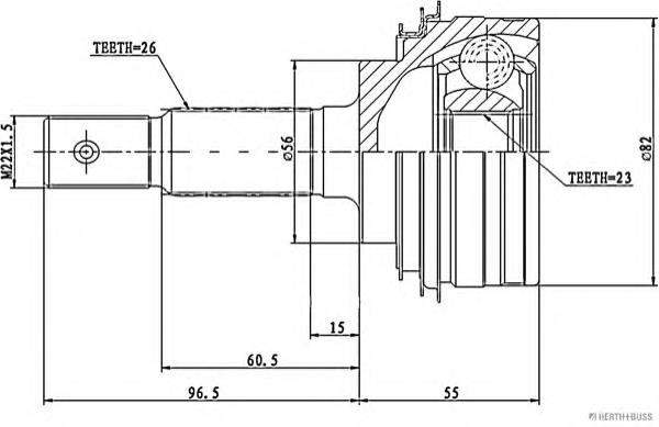 Junta homocinética externa dianteira 4346019095 Toyota