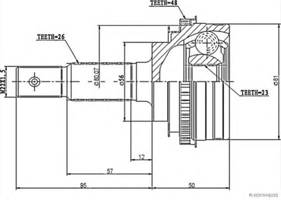 Junta homocinética externa dianteira GI204 Japan Parts