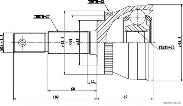 Junta homocinética externa dianteira Nissan/Infiniti 392115M325 preço, a partir de 117,91 USD