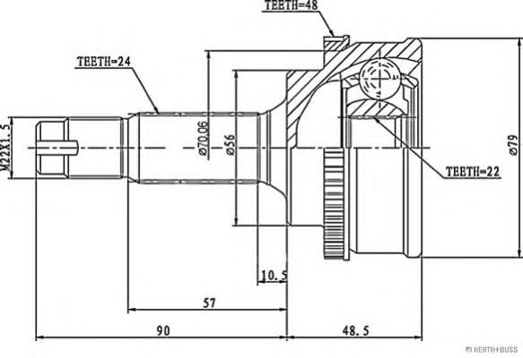 Junta homocinética externa dianteira Japan Parts GI231