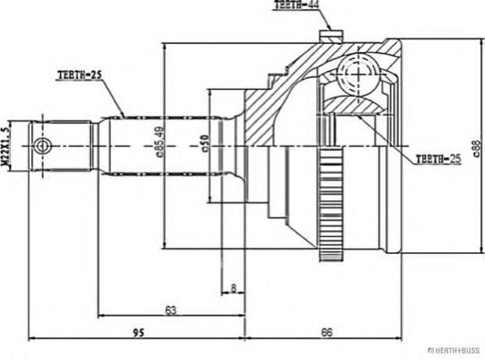 Junta homocinética externa dianteira 4950828K00 Hyundai/Kia