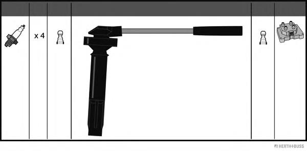 J5387011 Jakoparts Fios de alta voltagem, kit