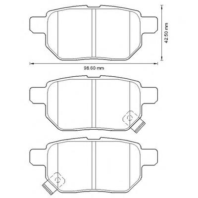 Sapatas do freio traseiras de disco 0446647100 Toyota