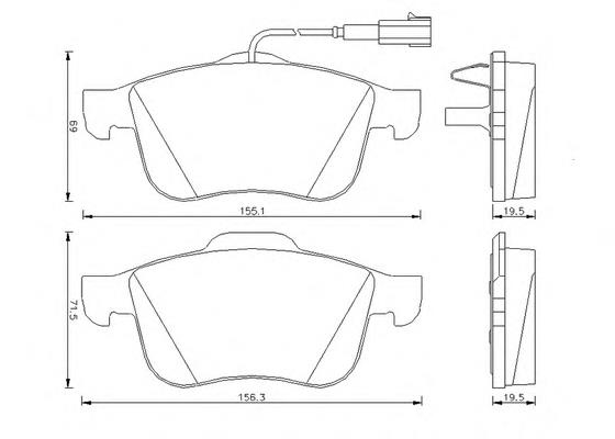 BPA118302 Open Parts Sapatas do freio dianteiras de disco