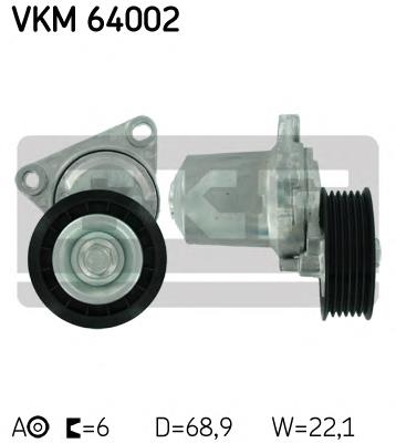 Reguladora de tensão da correia de transmissão VKM64002 SKF