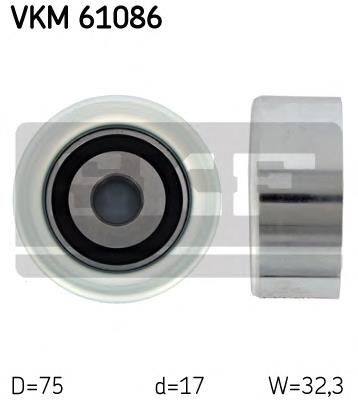 Rolo de reguladora de tensão da correia de transmissão VKM61086 SKF