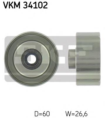 VKM34102 SKF Rolo parasita da correia de transmissão