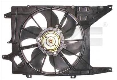 Difusor do radiador de esfriamento, montado com motor e roda de aletas Renault (RVI) 0130307107