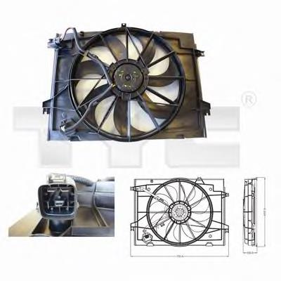 Compre 253801F252A Hyundai/Kia Difusor do radiador de esfriamento, montado com motor e roda de aletas