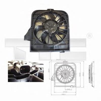 Ventilador elétrico de esfriamento montado (motor + roda de aletas) direito 04809170AC Chrysler