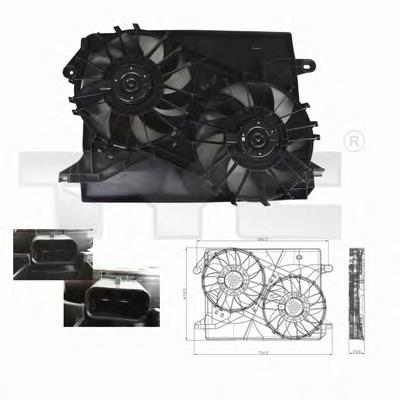 Difusor do radiador de esfriamento, montado com motor e roda de aletas 05174358AA Chrysler