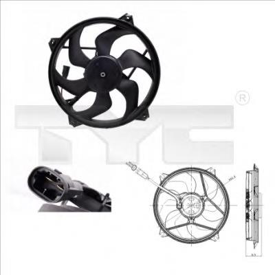 Ventilador elétrico de esfriamento montado (motor + roda de aletas) Citroen C5 I DC